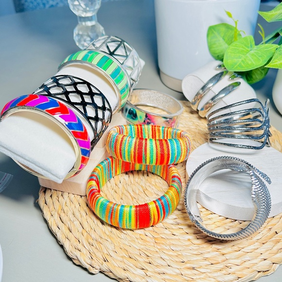 SALE Group of Vintage to Modern Art Deco Statement Bracelets, Set of 10 - Picture 7 of 16